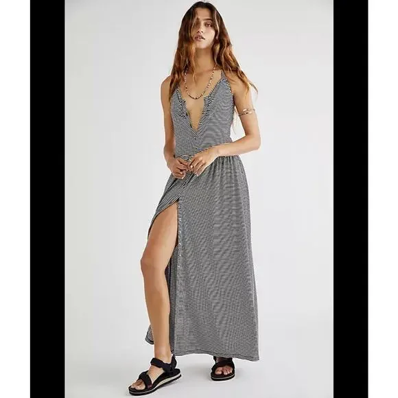 green dress halter neck Oh Polly Mei split halterneck Maxi Dress in Matcha Green main image 0